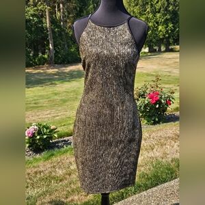 Greylin Elegant Black and Gold Cocktails Dress For Women Sz XS See Pictures